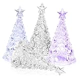 FONDOTIN 4 Stk. Bunte Weihnachtsbaum Nachtlichter Tischlampe Weihnachtsdeko LED Schreibtischleuchte für Schlafzimmer Festliche Beleuchtung Kompakt Leicht und Vielseitig