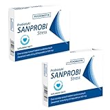 SANPROBI Stress – Support for Balance and Gut Microbiota | 3 Billion CFU | Probiotic with Positive Institute Opinion und Silikon-Untersetzer der Marke MiL4
