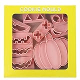 Halloween Ausstechformen für - 10 Stück DIY Backset für Kinder, Wiederverwendbare Nicht-Süßigkeitenausstecher für Kekse, Fondant, Seifen, inklusive Kürbis, Augen, Mund