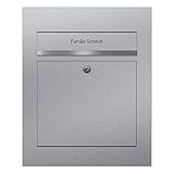 Briefkasten Edelstahl Unterputz B3, moderner Premium Design Unterputzbriefkasten inkl. Namensbeschriftung