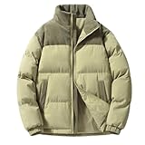 ZEMALON Jacke Herren Verdicken Komfortabel Warm Kältejacke Herren Casual Leichte Mode Baumwolle Jacke Herren Jugend Klassisch All-Match Outdoorjacke Herren J-Green S