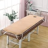 Flanell-Lash-Bettauflage mit Gesichtsloch, faltbar, für Alterstisch, Matratzenauflage, elastische Bänder, weiche Kamelfarbe, 80 x 190 cm für ultimativen Komfort und Bequemlichkeit