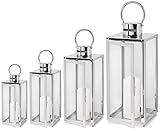SEVICO Laterne XXL Set 4 Gartenlaterne Metall Windlicht Laternen Deko Kerzenhalter Kerzenleuchter Kerzenständerr für Outdoor Wohnzimmer Garten Balkon Innen Indoor