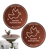 Chaies Kupfer Scheibe Für Vogelbad 2 Stück - Kupferplatte Für Vogelbad | Reinigungsscheibe Mit Dreipunktauflage Für Ganzjährigen Garten Zierbrunnen Kolibri