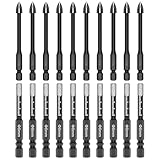 10PCS Diamantbohrer Glasbohrer und 10PCS Fliesenbohrer Set 6mm Glasbohrer Set Diamant mit Sechskantgriff Keramikbohrer Set für Fliesen Keramik Granit Glas Porzellan