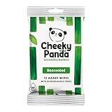 The Cheeky Panda Bambus-Reisetücher | 12 Tücher pro Packung | Praktische Feuchttücher im Reiseformat aus Bambus