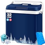 KESSER® Kühlbox Thermobox 32Liter | Thermo-Elektrische Kühlbox | KÜHLT und WÄRMT | 12 & 230V | Thermobox für Auto, Boot & Camping | Mini-Kühlschrank mit ECO & MAX Modus | inkl. Kühlakkus