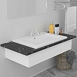 Xichuzi Einbauwaschbecken, Aufsatzwaschbecken, Bathroom Sink, Waschtisch, Ablaufgarnitur, Aufsatzbecken, 61x39,5x18,5 cm Keramik Weiß