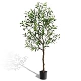 LEADZM Künstlicher Olivenbaum 120cm kunstpflanze Künstliche Pflanzen Olivenbaum Künstlich Kunstbaum wie echt für Balkon Wohnzimmer Büro (120cm)
