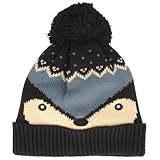 Breiter Kinder Winter Mütze Bommel Strickmütze Pinguin Marine