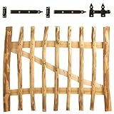 BooGardi Gartentor Holz in 14 Größen · 100 cm breit · 100 cm hoch · 3·5 cm Lattenabstand · Staketentor · Haselnuss Bauerntor/Zauntor für Staketenzaun