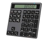 Bluetooth Nummernblock, Dual-Mode Bluetooth 5.0/2.4G Wireless Numeric Keypad mit Display Rechner, 34-Tasten Portable Finanzbuchhaltung Numpad Dateneingabe & Berechnung 2in1 für Laptop Desktop PC