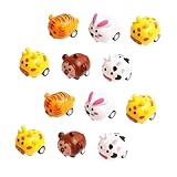 CORHAD 12 Stück Teiliges Miniatur Pull Back Spielzeugautos aus Langlebigem Abs in Bunten Tierformen Robust und Farbenfroh Fördert Kreativität und Sozialverhalten bei Kindern Geschenk für