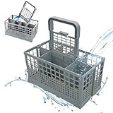 Besteckkorb Spülmaschine mit Abnehmbarem Griff, Universal Ersatzteil Kompatibel mit Bosch Siemens Neff Whirlpool Hotpoint Indesit Ariston, 24 x 13,9 x 12,4 cm, Einsatz für Unterkorb