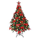 Weihnachtsbaum künstlich (WBD) mit Weihnachtsdeko und Led Lichterkette mit Fernbedienung Weihnachtsbaum mit Beleuchtung Weihnachtsbaum geschmückt mit Beleuchtung Christbaum künstlich Weihnachten