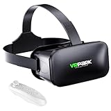 VR Brille für Handy, Virtual Reality 3D Headset, 3D VR Glasses Augenschutz Brille PC Unterhaltung Anti-Blaulicht mit Fernbedienung, kompatibel 4,5-6,7 Zoll für iPhone Samsung Android