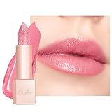 OULAC Feuchtigkeits Glanz Lippenstift Rosa, Schimmernder mit Glänzender Oberfläche, Cremige Textur, Lippenpflege für Feuchtigkeitsspendende Lippen, Infinity Moisture, Vegan 10 Pink Moon