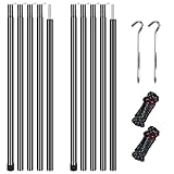 wiipara Zeltstange 2er Set, Tarpstangen Teleskopstange für Zelte Tarp, Aluminium Verstellbares Teleskop 80-200 cm, Leichte Sonnensegel Stange Camping Zeltstangen mit Aufbewahrungstasche (Schwarz)