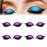4 Pair Lazy Eye Shadow Eyelash Patch, 2025 New Eyeshadow Eyelash Stickers, 3-in-1 Self-Adhesive Reusable Fast Eye Makeup Stickers with False Lashes, Shadow, Eyeliner, for Party, Prom (4Pcs-C)