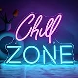 NYXEN Chill Zone Neon Schild, Dimmbares 39cmx32cm LED Schild,Leuchtschilder an der Wand,Light Signs für die Dekoration von Ladenschildern,Küche, Esszimmer, Hausbar,Wandkunst,Geschenke