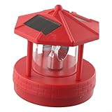 ZYNCUE LED Solar Leuchtturm, 360 Grad drehbare Gartenleuchte, wasserdichte Landschaftsleuchte, dekorative Rasenleuchte für Hof, Terrasse, Haus Dekoration (rot)
