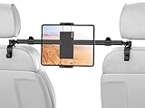 TRYONE Tablet Halterung Auto Mitte, Tablet Kopfstützenhalter - Universal verstellbare KFZ Tablet Halter für iPad Serie/Samsung Galaxy Tabs/Switch Handys usw. 4,7-12.9 Zoll Geräte/Mit 2 Haken