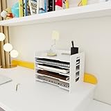 Schreibtisch-Organizer, Briefkörbe, A4, Aufbewahrungsmodul, Briefablage mit 5 Ebenen, für Schule und Zuhause, Bürobedarf, 33,5 x 25,5 x 28 cm (2 Stück)