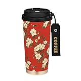 linqin Reisebecher für Kaffeebecher To Go mit Deckel, Edelstahl, isolierter Autobecher für heiße und kalte Getränke, 500 ml, auslaufsicher, Rot