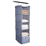 Liesun Hängeregal, aufbewahrung mit 5 Fächernund Einer Schublade, hängeaufbewahrung, Schrank Organizer, Schrank hängeregal, hängeaufbewahrung mit schubladen, Hängeregal kleiderschrank