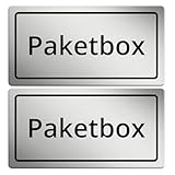 Paketbox 2 Stück Aufkleber, Silberfarben, Paketbox-Schild Rechteckig, Pakete Hier Ablegen, Einfach Anbringen