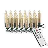 IC Winterworld 15 kabellose LED Christbaumkerzen mit Fernbedienung | Komplett-Set | flammenlose Kerzen mit Tropfen | perfekte Alternative zur Lichterkette (gold glänzend)