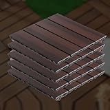 Holzfliesen Akazie 30x30 cm, Terrassenfliesen Balkonfliesen Klicksystem, Wetterfest Bodenfliesen Gartenfliesen für Terrasse, Balkon & Garten, Holzfarbe B 10pcs