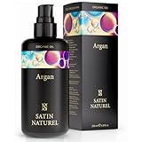 Satin Naturel Arganöl BIO kaltgepresst 200ml - 100% rein und natürlich - Arganöl Haare für Haarwachstum - Für Haare, Haut, Nägel und Bart - Haaröl trockenes Haar, gegen trockene Kopfhaut