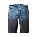 SRZYMJ Shorts Herren BU2 Badehose für Herren Badeshorts mit Kompression Liner 2 in 1 Schnelltrocknend Strandhose mit innenhose Elastisch Surf Shorts mit Reißverschlusstaschen Sporthose Chino Hose XXL