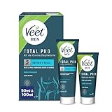 Veet Men Intim-Haarentfernungs-Set - Enthaarungscreme für den Intimbereich, für Männer - 100 ml Tube & 50 ml Pflegebalsam