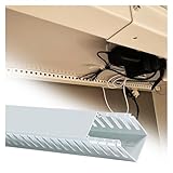 Kabelkanäle Kabelkanal Zuschneidbarer Kabelkanal mit offenem Schlitz, Boden-/Wand-/Untertisch-Kabelkanal, selbstklebende Kabelabdeckung, großer Kabelkanal für Schutz von Ethernet-Kabeln(6 Set White,H