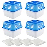 Luftentfeuchter, Vexillic 4x 400g Dehumidifier Mit 4 Granulat Box Luftentfeuchter Ohne Strom für Küchen, Badezimmer Und Wohnzimmer Mit Einer Fläche Von Nicht Mehr Als 40m²