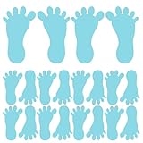 TOYANDONA 24 Stück Blaue Schaumstoffaufkleber in Form kleiner Füße, entfernbare Wandaufkleber für Übungen und Trainings, Schulunterricht, Fortschritt