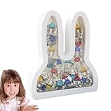 Aufbewahrungsbox für Milchzähne mit Etiketten, Aufbewahrungsbox in Form eines Kaninchens, Andenken, Wachstum, Kinder, Geschenk für Familie, Jungen, Mädchen, Freunde