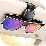 JOYROOM Brillenhalter für Auto Sonnenblende - Weihnachts Geschenke für Männer Frauen, 2025 Upgrade Magnetischer Sonnenbrillenhalter Auto, Universal Leder Brillenhalterung Kompatibel mit Allen Brillen
