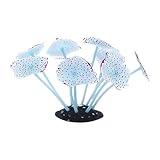 Leuchtende Silikon-Korallenfischtank, künstliche Korallen-Aquarium-Dekorationen, lebendiger Leuchteffekt, künstliches Ornament mit Leuchteffekt, leuchtende Aquarium-Dekoration, für Salzwasser,