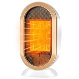 Feebee Heizlüfter Energiesparend, PTC-Heizlüfter Leise 800W/1200W Tragbare Heizlüfter klein Konstante Temperatur Überhitzungs- & Kippschutz Für Schlafzimmer, Haus, Schlafzimmer, Büro (Weiß)