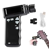 Professioneller Gitarrentuner, 2600 mAh automatischer Akustikgitarrentuner, Smart Tuning, multifunktionaler automatischer E-Gitarrentuner mit Farb-LCD-Display, mehrere Stimmmodi, für Gitarren(Black)