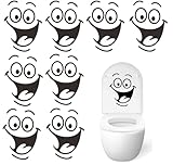 BOBOZHONG Sticker Lustiger Aufkleber,8 Stück Smile de Toilette WC Aufkleber,DIY Badezimmer Wandtattoo Sticker,Sticker Toilette Abnehmbare Aufkleber für Badezimmer,Wandaufkleber Dekor 24x18cm