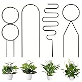 Blumenstütze Topfpflanzen Rankgitter,Pflanzgitter Spalier,Garten Pflanzenstütze,Rankhilfe aus Metall,Dekorative,Eine Gute Wahl und EIN Tolles Geschenk für Gartenliebhaber,4 Stück,Schwarz