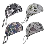YGKYMVW Sports Bandana Cap, 4 Stück Kopftuch Herren Laufmütze Atmungsaktiv Nimmt Schweiß Bandana Schnelltrocknend Kopftücher, Sonnenschutz Kopfbedeckung für Klettern Laufen Wandern