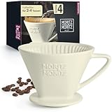 Moritz & Moritz Permanent Kaffeefilter Porzellan Größe 4 – Kaffeefilterhalter Wiederverwendbar – kompatibel mit Melitta Filtertüten 1x4