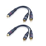 SIENOC 2Stück Cinch Y Kabel Cinch Splitter RCA Y Adapter Kabel 15cm AV Audio Kabel Cinch Verteiler für Subwoofer, Lautsprecher Heimkino