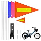 3 Stück Fahrradwimpel für Kinder,150cm Reflektierende Fahrradflagge,Wimpel Fahrrad Kinder, Kinder Sicherheitswimpel Wimpelstange,Fahrrad Sicherheit Flaggen Fahrradwimpel, Fahrradzubehör Warnschild