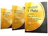 Urkundenpapier 'Medaille Gold' | klassisch | für Urkunden Zertifikate | DIN A4 190g/qm | hochwertig | kostenlose Druckvorlagen | certificate paper | Blanko Urkunde (10)